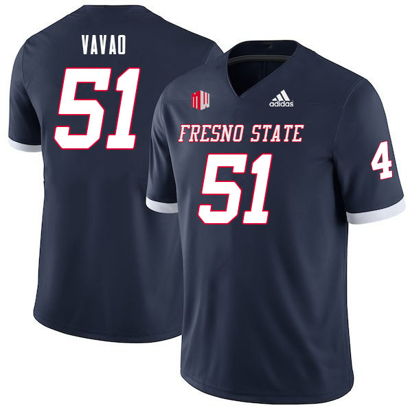 Men #51 Mose Vavao Fresno State Bulldogs College Football Jerseys Sale-Navy